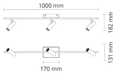 Tube Micro Track taklampe 18W 2700K Dimbar