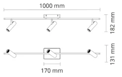 Tube Micro Track taklampe 18W 2000-2800K dim to warm
