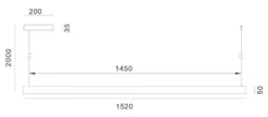 Valentina takpendel 152 cm opp/ned lys 2700 Kelvin