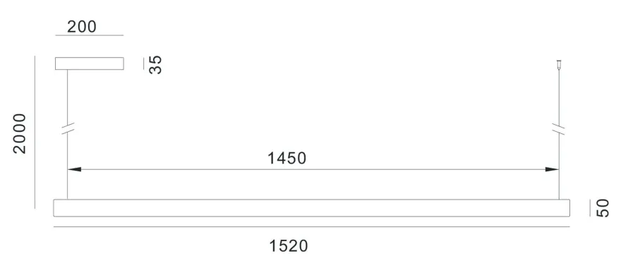 Valentina takpendel 152 cm opp/ned lys 2700 Kelvin