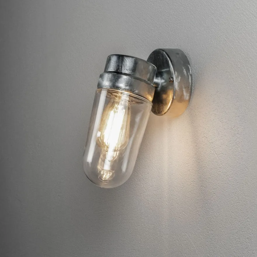 Vega vegglampe utendørs IP54 E27 - Galvanisert stål