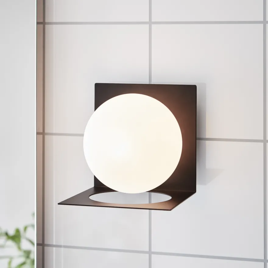 Zenit vegglampe IP44 - Svart - Svart